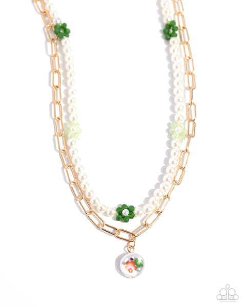 Painted Pageantry - Green Necklace