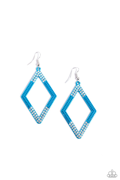 Eloquently Edgy - Blue Earrings