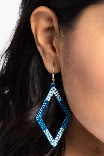 Eloquently Edgy - Blue Earrings