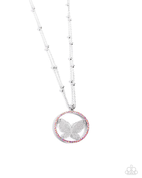 Festive Flight - Pink Necklace