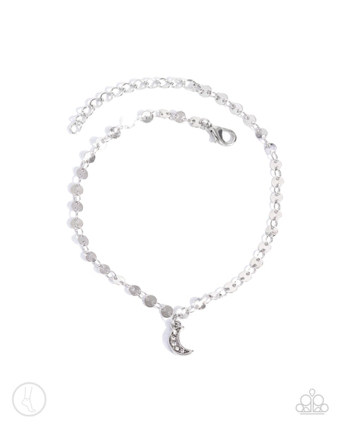 Crescent Chic - Silver Anklet