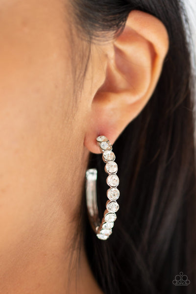 My Kind Of Shine - White Hoop Earrings