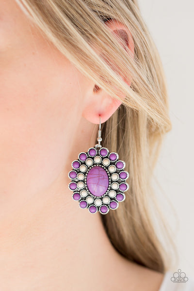 Stone Solstice - Purple Earrings