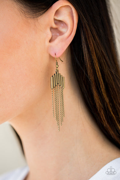 Radically Retro - Brass Earrings