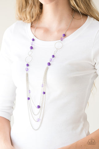 Bubbly Bright - Purple Necklace