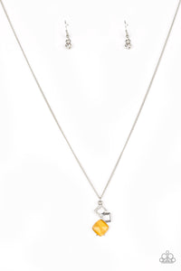 Stylishly Square - Yellow Necklace