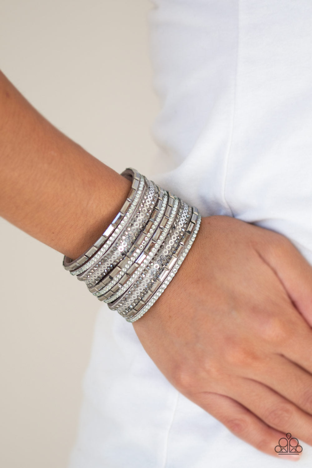 A Wait-and-SEQUIN Attitude - Silver Urban Bracelet