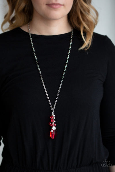 Crystal Cascade - Red Necklace