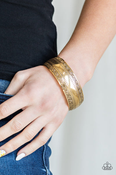 Desert Peaks - Gold Cuff Bracelet