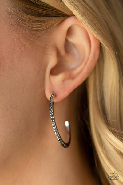 Rhinestone Revamp - Black Earrings