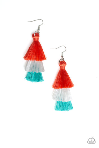 Hold On To Your Tassel! - Orange Earrings