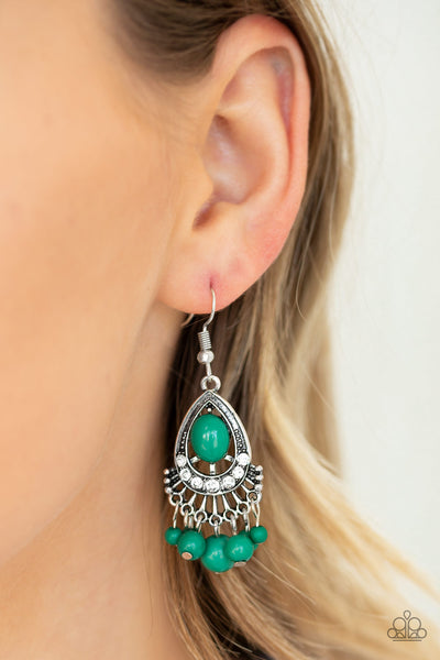 Floating On HEIR - Green Earrings