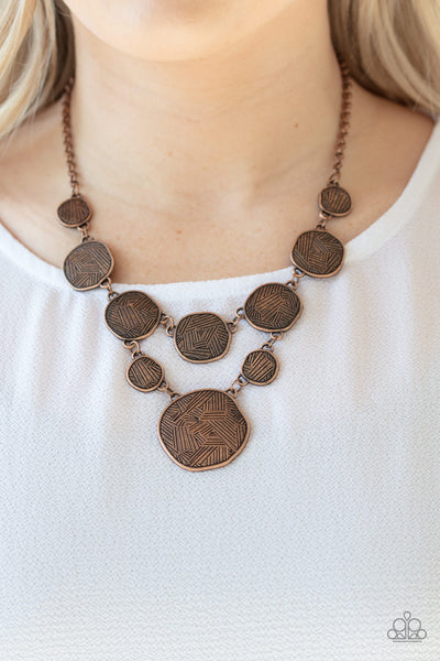 Metallic Patchwork - Copper Necklace