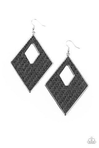 Woven Wanderer - Black Earrings