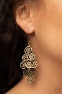 Blushing Blooms - Brass Earrings