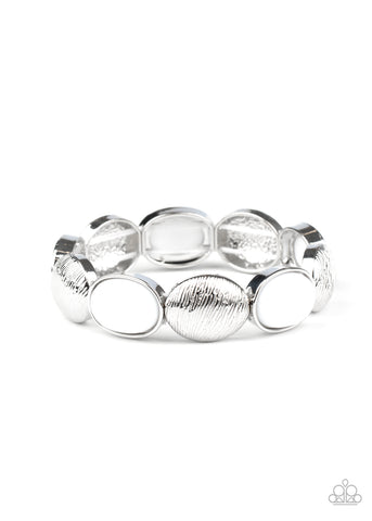 Decadently Dewy - White Bracelet