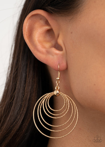 Elliptical Elegance - Gold Earrings