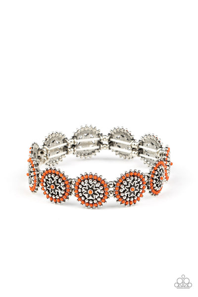 Bohemian Flowerbed - Orange Bracelet