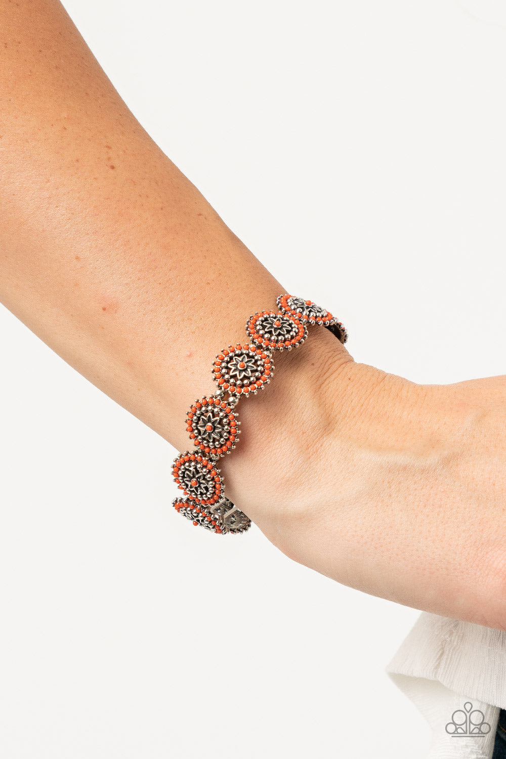 Bohemian Flowerbed - Orange Bracelet