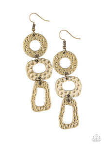 Prehistoric Prowl - Brass Earrings