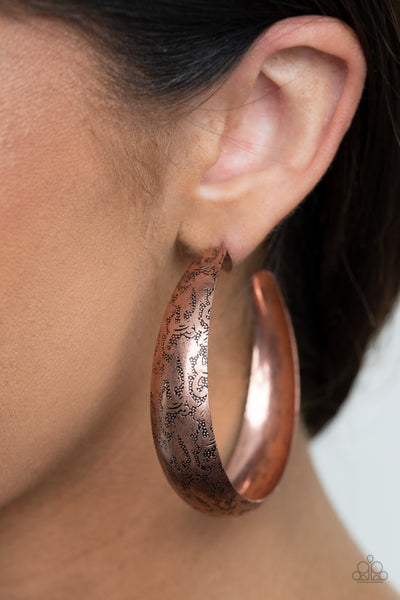 Sahara Sandstorm - Copper Hoop Earrings