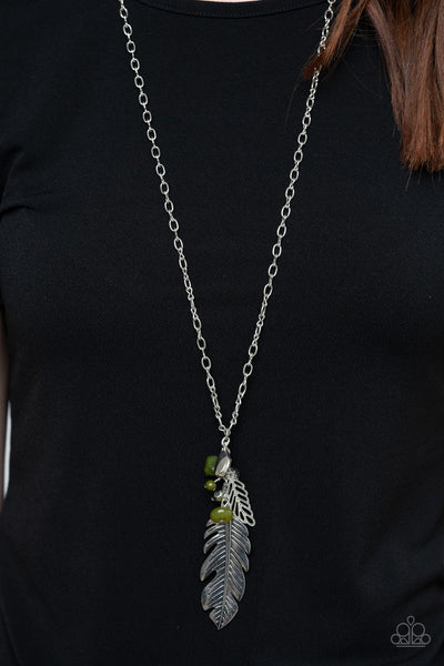 Feather Flair - Green Necklace