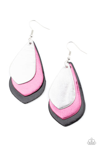 GLISTEN Up! - Multi Earrings - Silver/Pink/Black