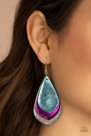 GLISTEN Up! - Multi Earrings - Blue/Purple/Gray