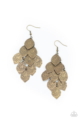 Loud and Leafy - Brass Earrings