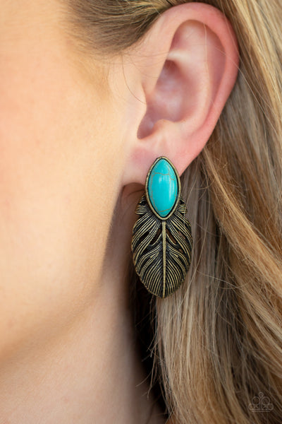 Rural Roadrunner - Brass Earrings