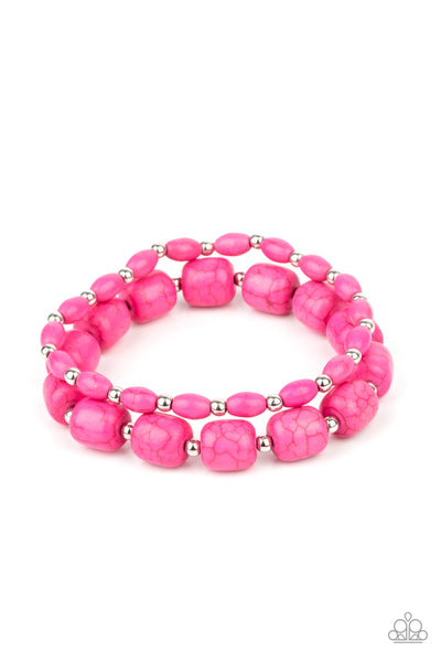 Colorfully Country - Pink Bracelet