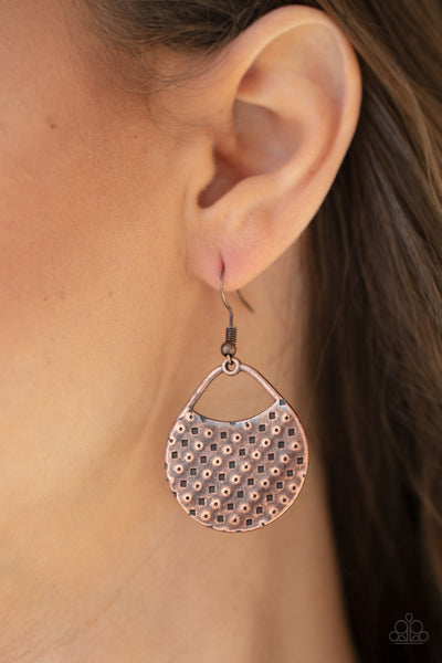 I'm Sensing a Pattern Here - Copper Earrings