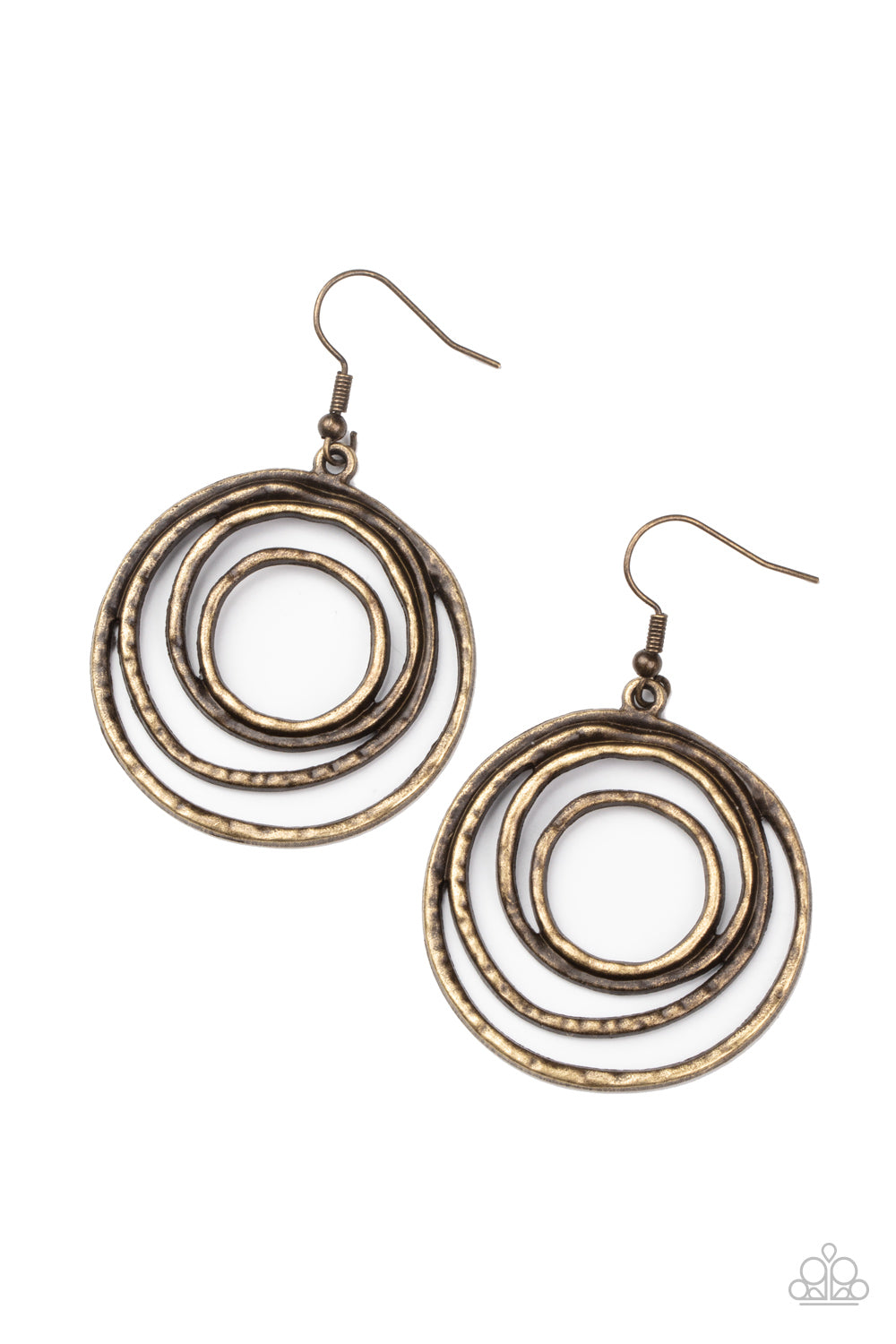 Spiraling Out of Control - Brass Earrings