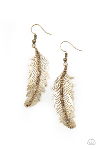 Fearless Flock - Brass Earrings