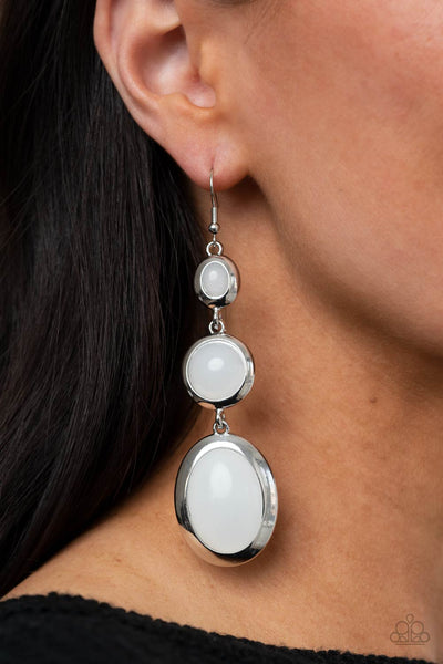 Retro Reality - White Earrings