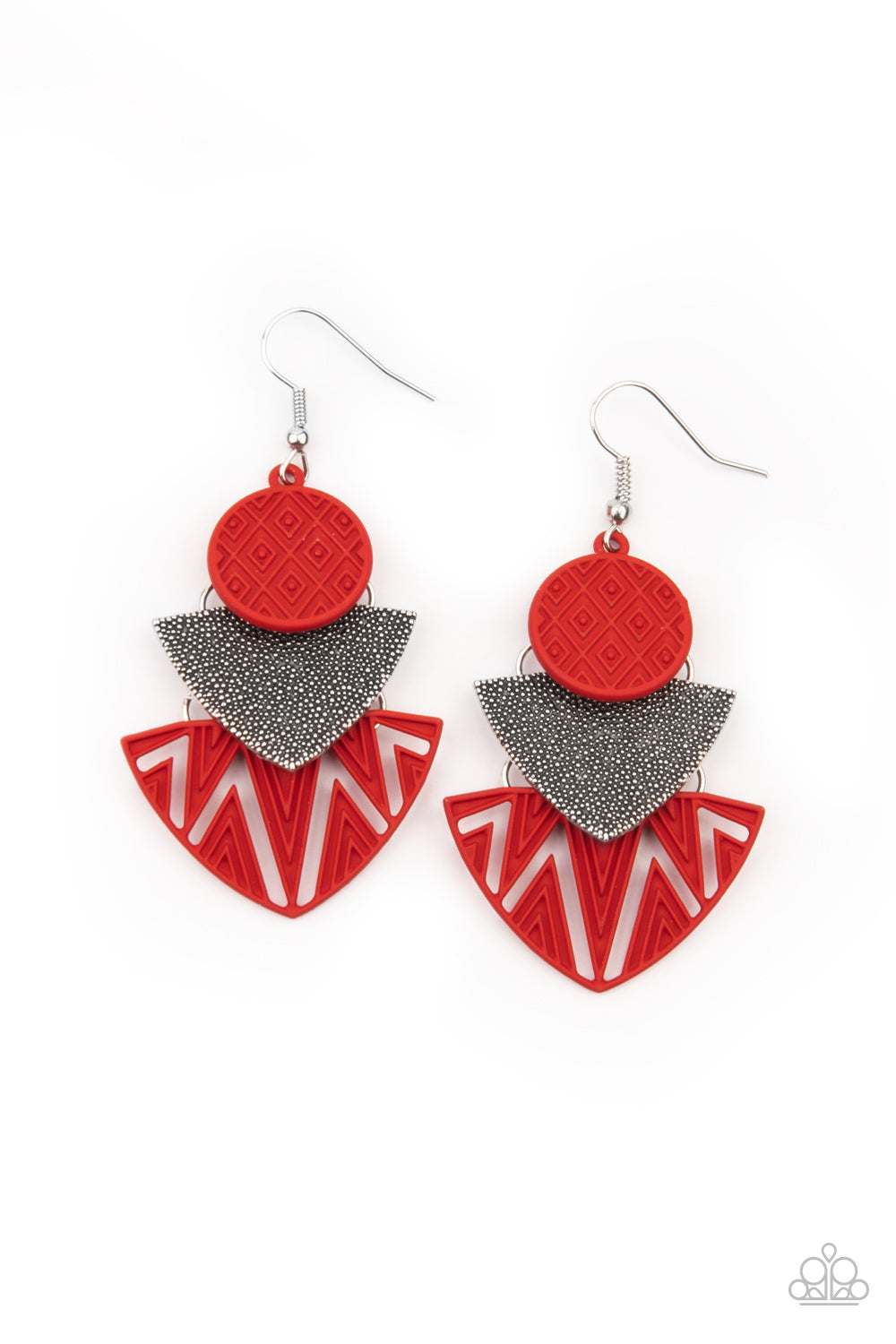 Jurassic Juxtaposition - Red Earrings