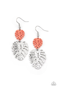 Palm Tree Cabana - Orange Earrings