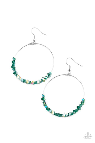 Glimmering Go-Getter - Green Earrings