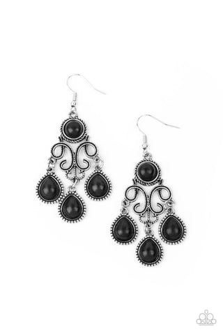 Canyon Chandelier - Black Earrings