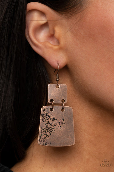 Tagging Along - Copper Earrings