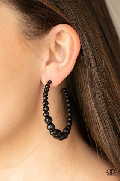 Glamour Graduate - Black Earrings