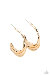 Modern Meltdown - Gold Earrings