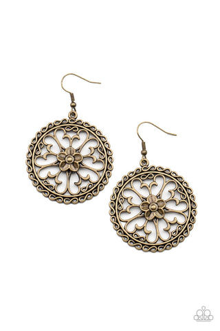 Floral Fortunes - Brass Earrings