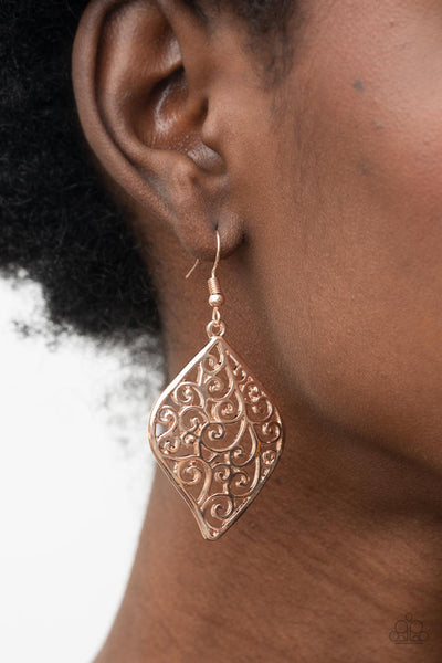 Your Vine Or Mine - Rose Gold Earrings