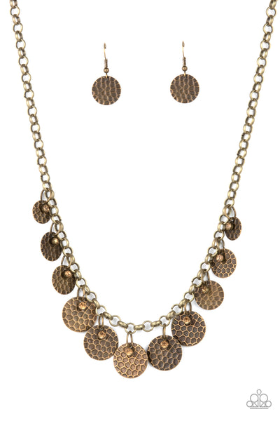 Delightfully Dappled - Brass Necklace