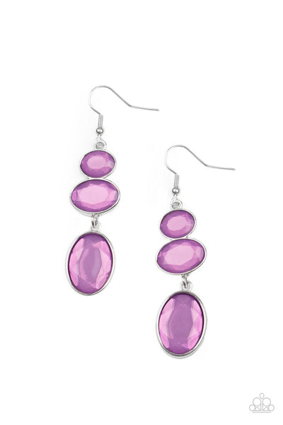 Tiers Of Tranquility - Purple Earrings