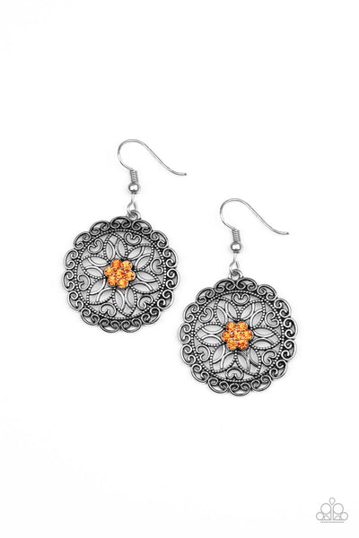 Flower Shop Sparkle - Orange Earrings