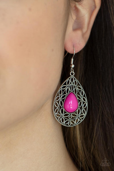 Fanciful Droplets - Pink Earrings