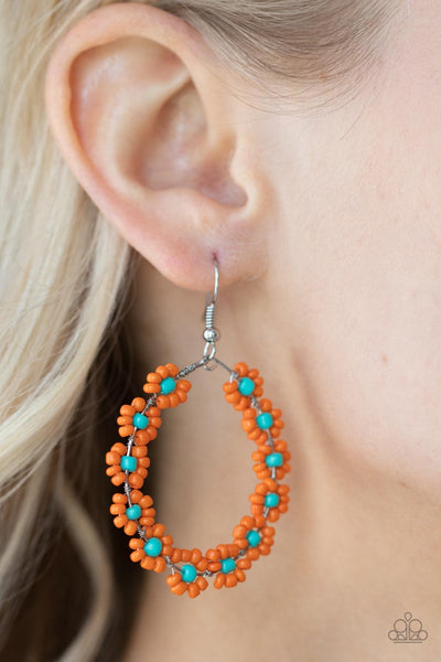 Festively Flower Child - Orange Earrings