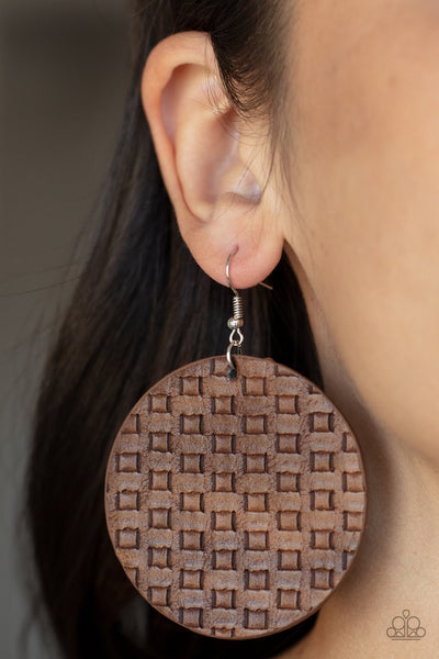 WEAVE Me Out Of It - Brown Earrings